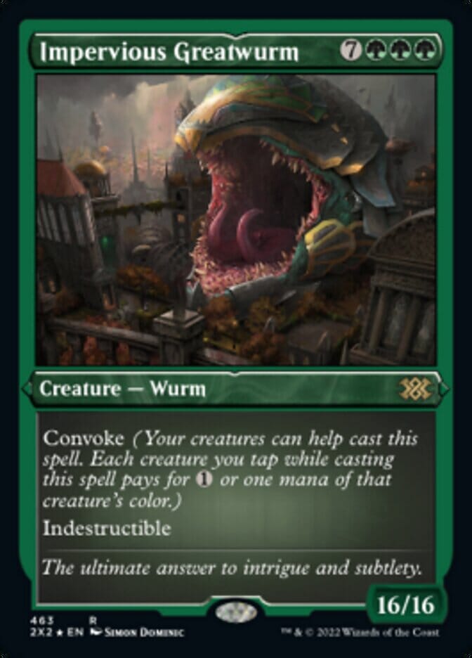 Impervious Greatwurm (Foil Etched) [Double Masters 2022] MTG Single Magic: The Gathering  | Multizone: Comics And Games