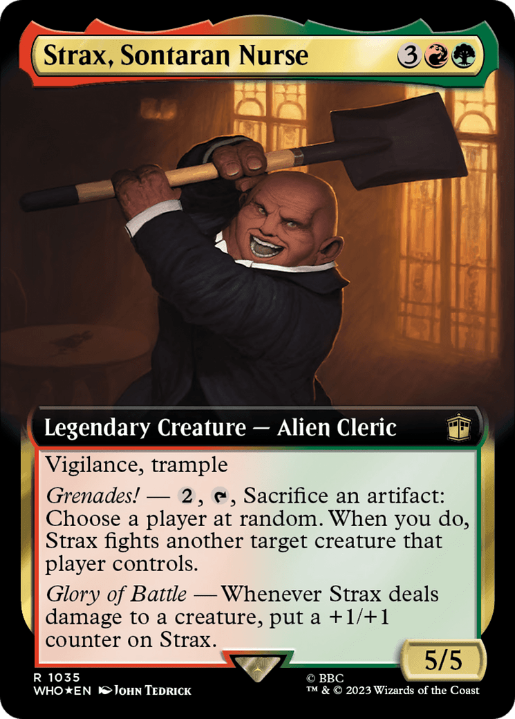 Strax, Sontaran Nurse (Extended Art) (Surge Foil) [Doctor Who] MTG Single Magic: The Gathering  | Multizone: Comics And Games