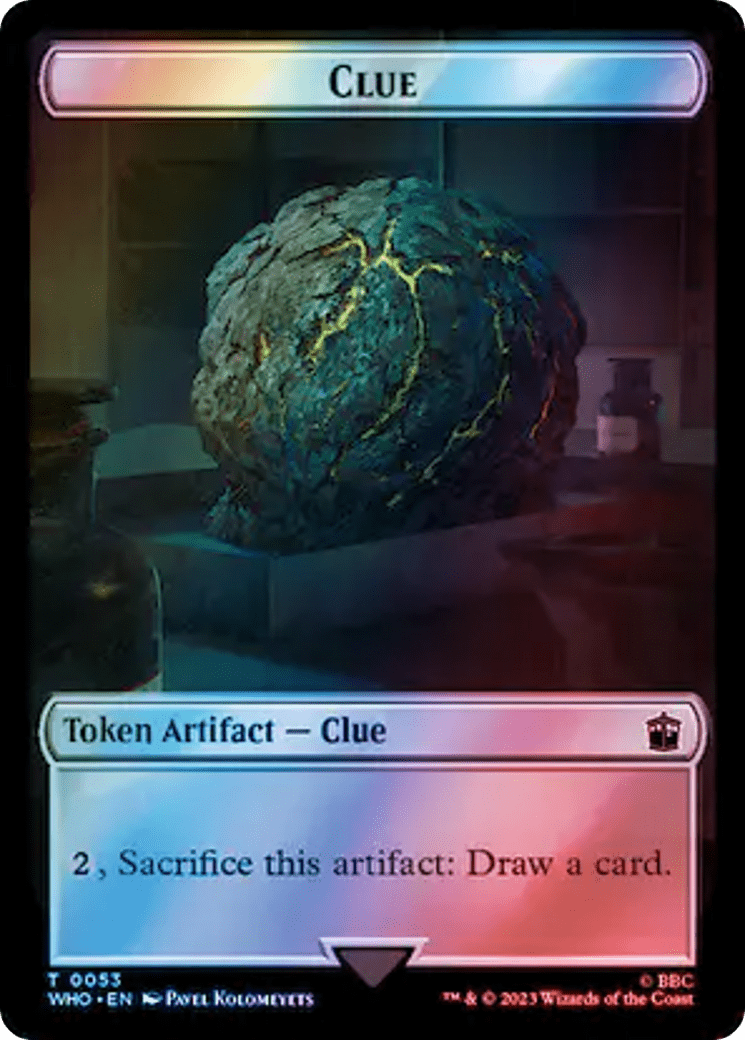 Alien // Clue (0053) Double-Sided Token (Surge Foil) [Doctor Who Tokens] MTG Single Magic: The Gathering  | Multizone: Comics And Games