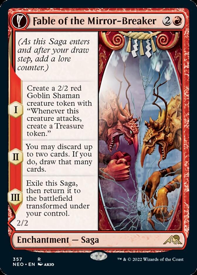 Fable of the Mirror-Breaker // Reflection of Kiki-Jiki (Showcase Soft Glow) [Kamigawa: Neon Dynasty] MTG Single Magic: The Gathering  | Multizone: Comics And Games