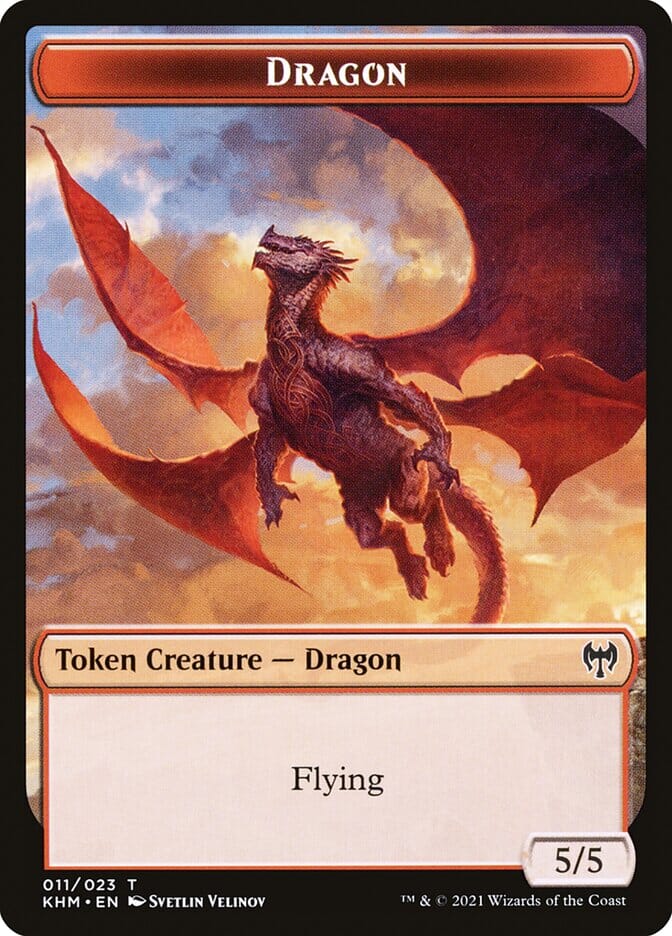 Elf Warrior // Dragon Double-Sided Token [Kaldheim Tokens] MTG Single Magic: The Gathering  | Multizone: Comics And Games
