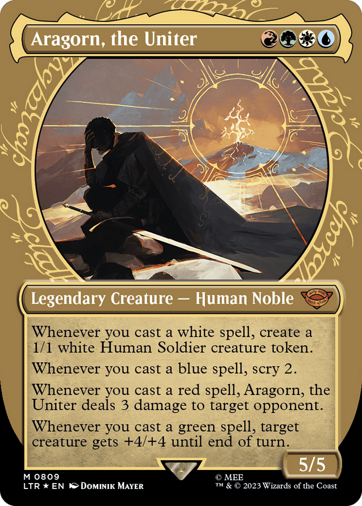 Aragorn, the Uniter (Showcase) (Surge Foil) [The Lord of the Rings: Tales of Middle-Earth] MTG Single Magic: The Gathering  | Multizone: Comics And Games