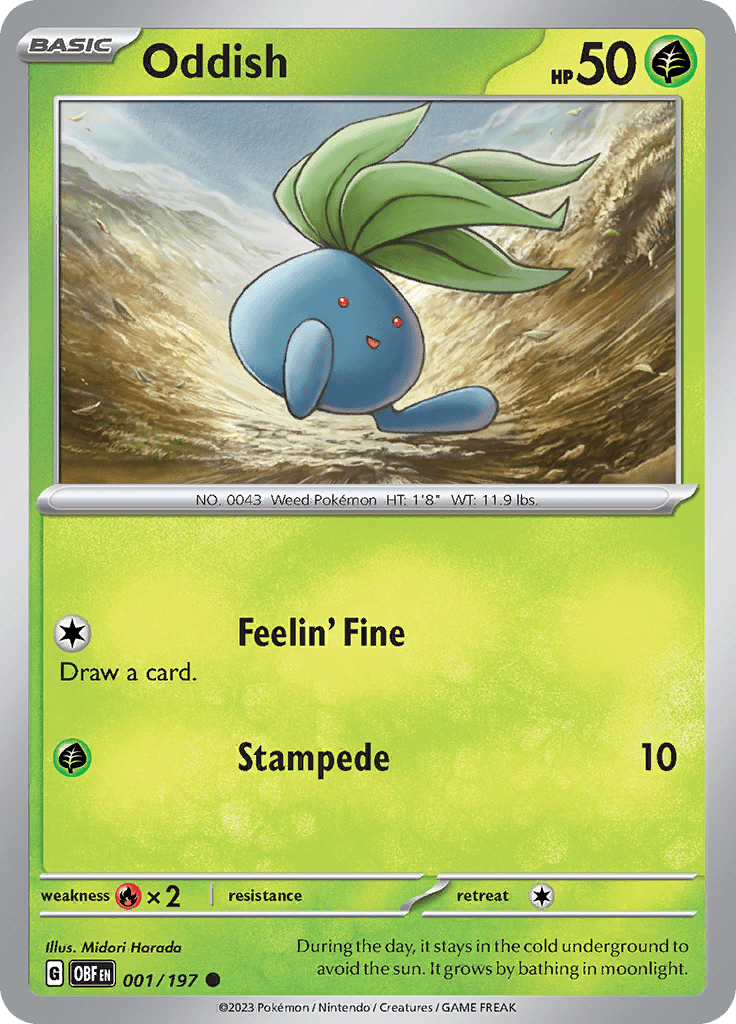 Oddish (001/197) [Scarlet & Violet: Obsidian Flames] Pokemon Single Pokémon  | Multizone: Comics And Games