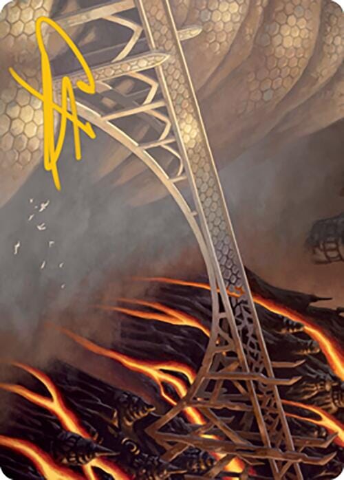 Rustvale Bridge Art Card (Gold-Stamped Signature) [Modern Horizons 2 Art Series] MTG Single Magic: The Gathering  | Multizone: Comics And Games