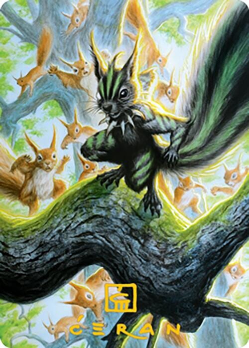 Chatterfang, Squirrel General Art Card (67) (Gold-Stamped Signature) [Modern Horizons 2 Art Series] MTG Single Magic: The Gathering  | Multizone: Comics And Games