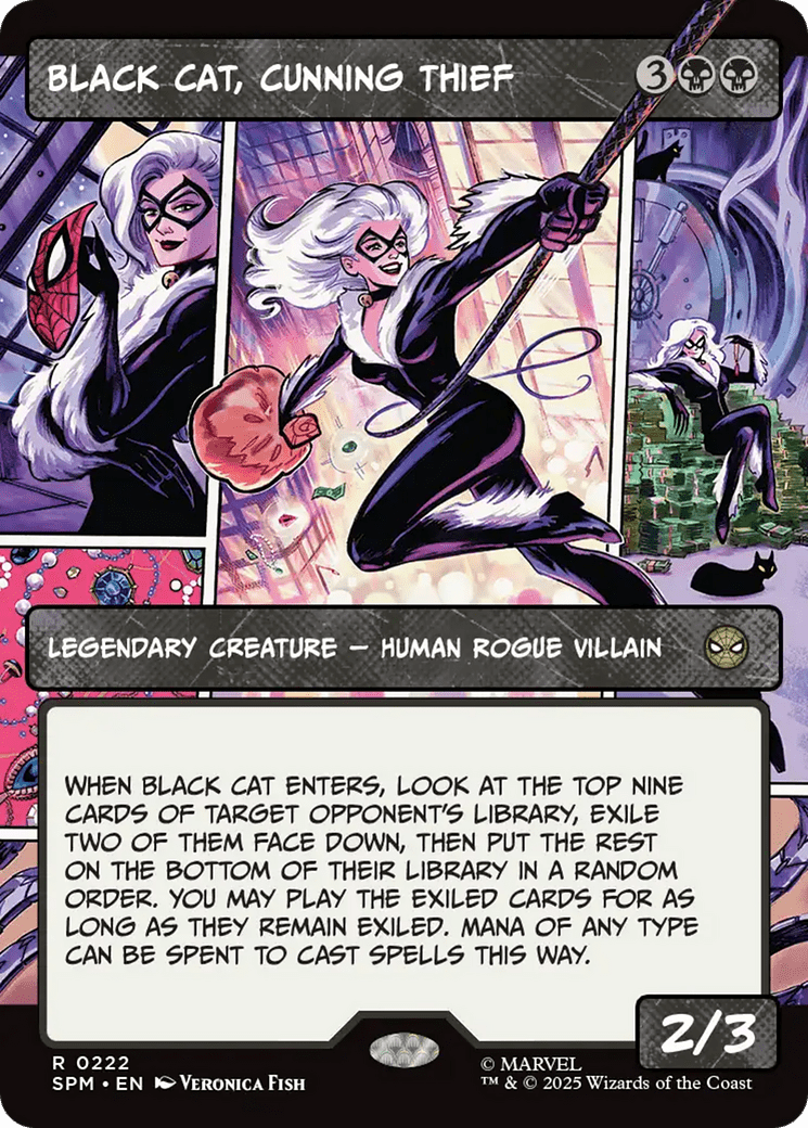 Black Cat, Cunning Thief (Borderless) [Marvel's Spider-Man] MTG Single Magic: The Gathering  | Multizone: Comics And Games