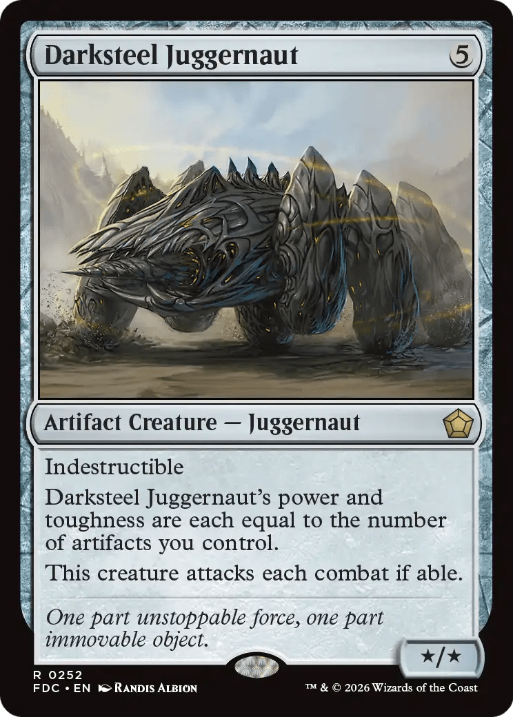 Darksteel Juggernaut [Foundations Commander] MTG Single Magic: The Gathering  | Multizone: Comics And Games