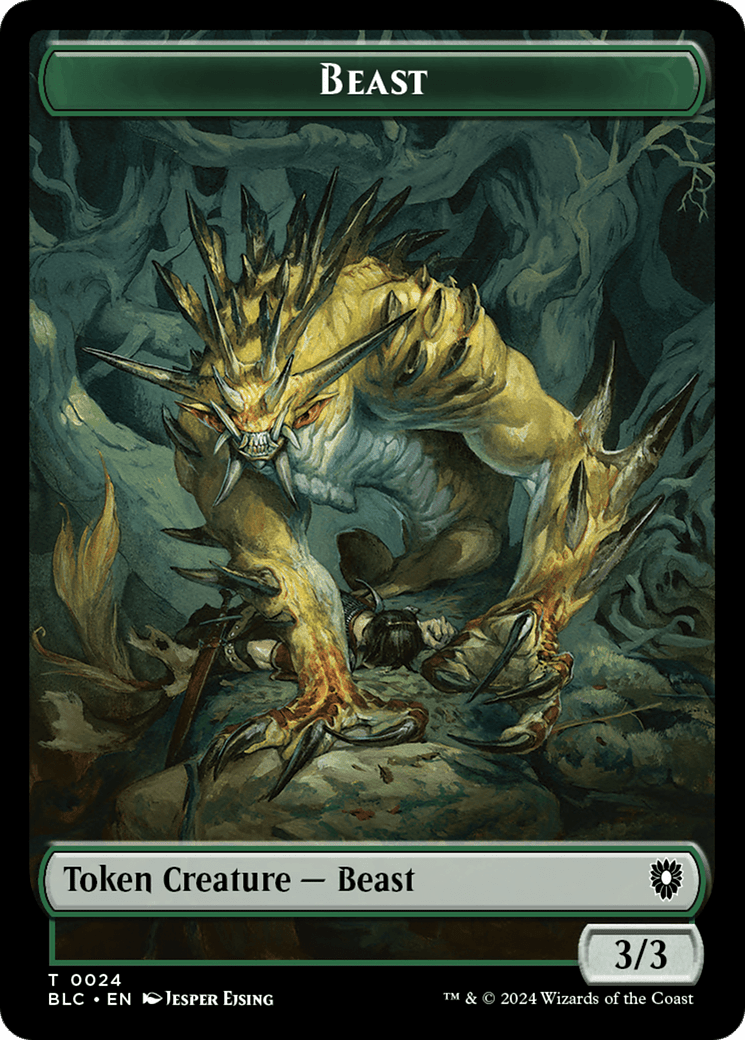 Beast (024) // Treasure Double-Sided Token [Bloomburrow Commander Tokens] MTG Single Magic: The Gathering  | Multizone: Comics And Games