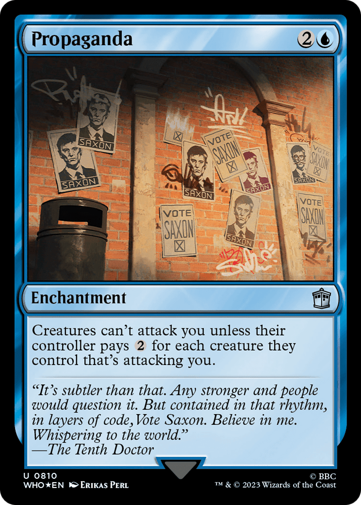 Propaganda (Surge Foil) [Doctor Who] MTG Single Magic: The Gathering  | Multizone: Comics And Games
