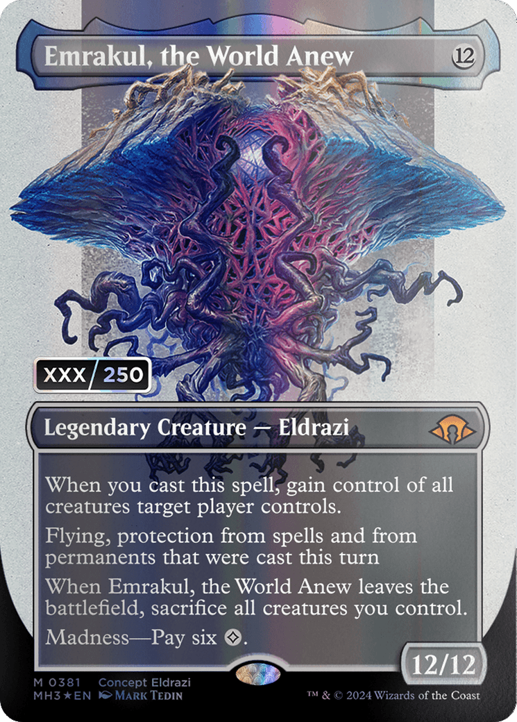 Emrakul, the World Anew (Borderless) (Serial Numbered) [Modern Horizons 3] MTG Single Magic: The Gathering  | Multizone: Comics And Games
