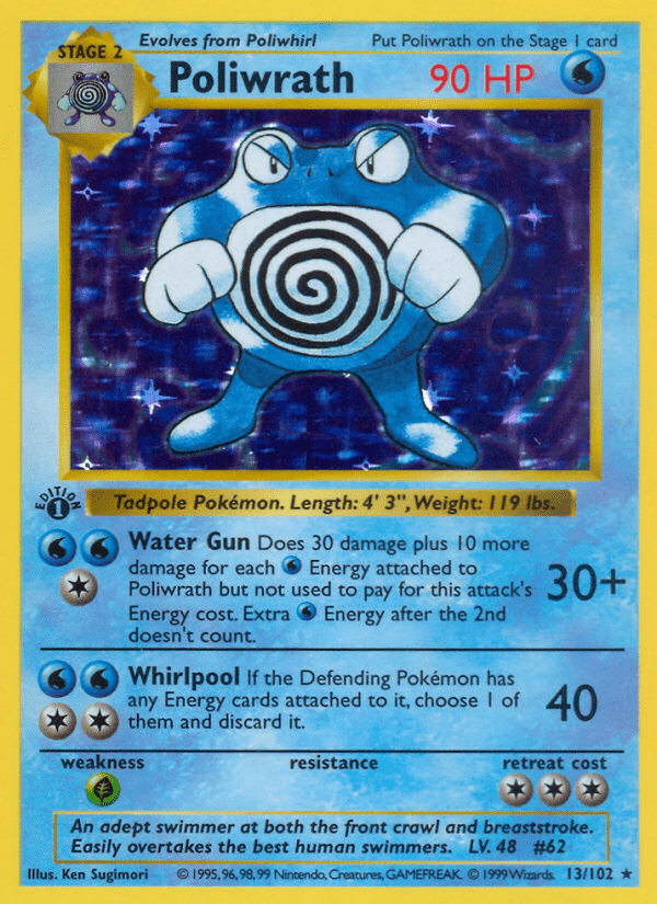 Poliwrath (13/102) (Shadowless) [Base Set 1st Edition] Pokemon Single Pokémon  | Multizone: Comics And Games