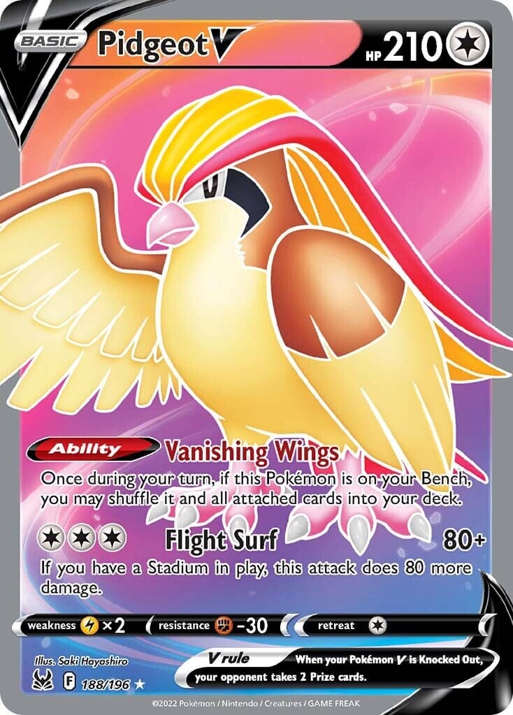 Pidgeot V (188/196) [Sword & Shield: Lost Origin] Pokemon Single Pokémon  | Multizone: Comics And Games