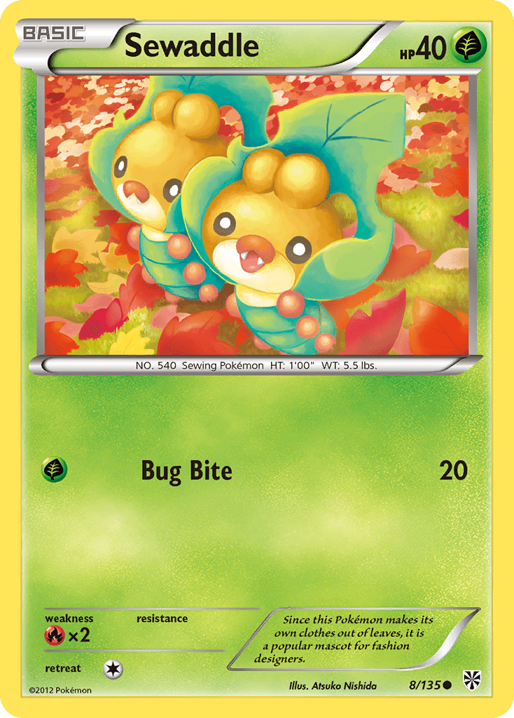Sewaddle (8/135) [Black & White: Plasma Storm] Pokemon Single Pokémon  | Multizone: Comics And Games