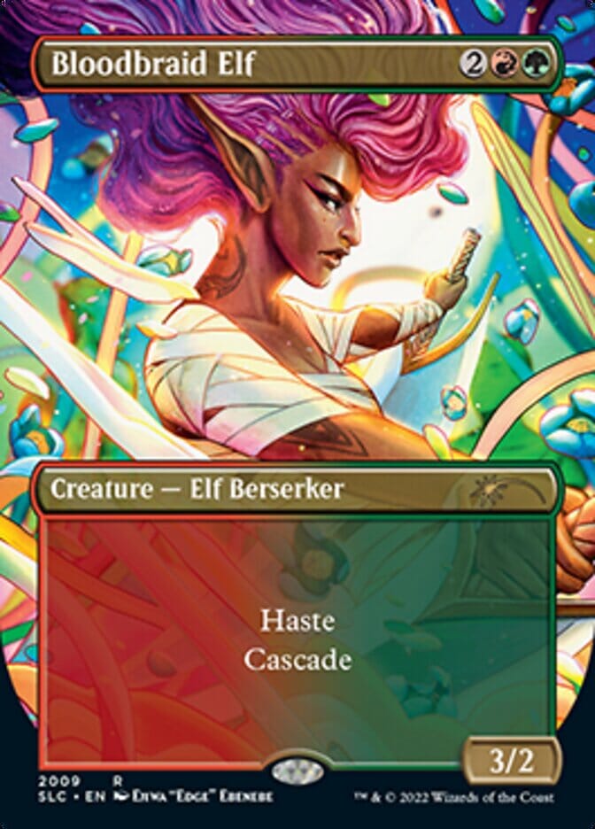 Bloodbraid Elf (Borderless Alternate Art) [Secret Lair Countdown Kit] MTG Single Magic: The Gathering  | Multizone: Comics And Games