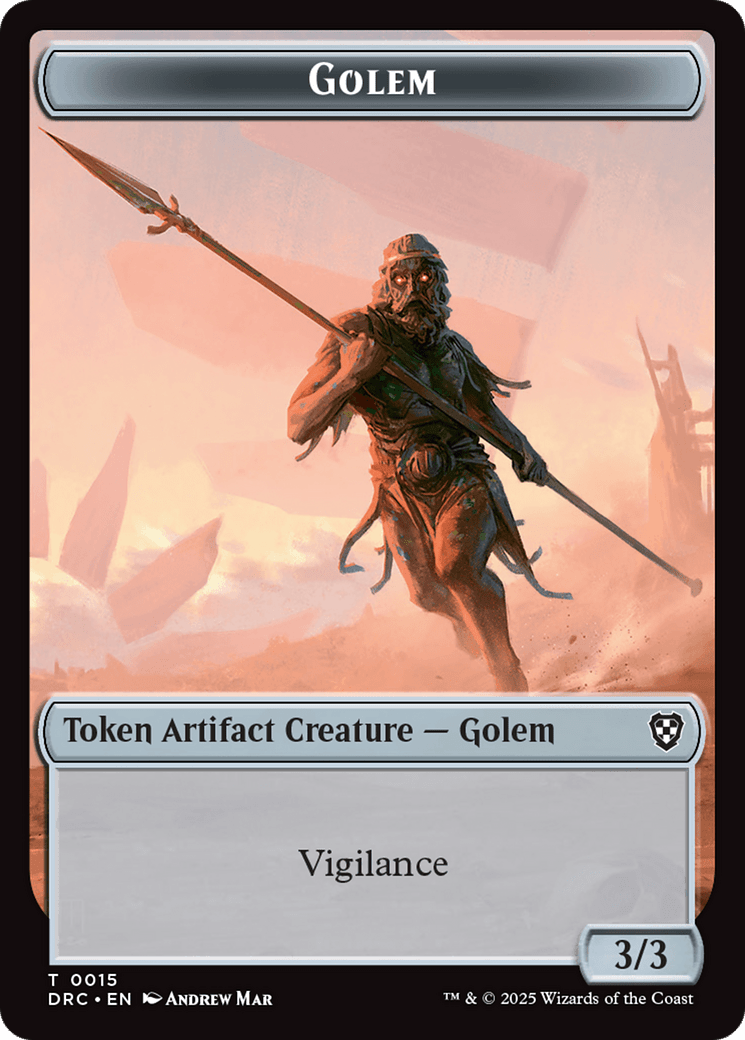 Golem (0015) // Thopter (0009) Double-Sided Token [Aetherdrift Tokens] MTG Single Magic: The Gathering  | Multizone: Comics And Games