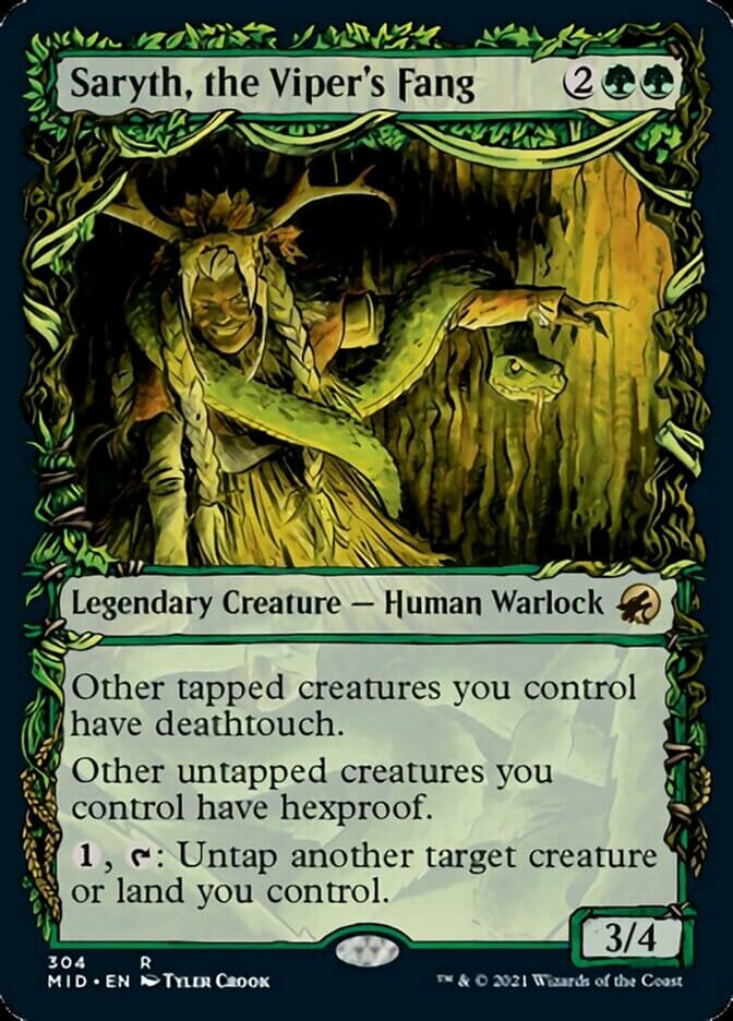 Saryth, the Viper's Fang (Showcase Equinox) [Innistrad: Midnight Hunt] MTG Single Magic: The Gathering  | Multizone: Comics And Games