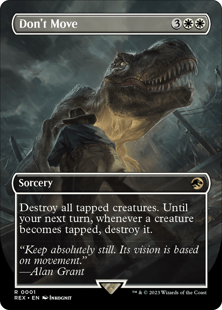 Don't Move (Borderless) [Jurassic World Collection] MTG Single Magic: The Gathering  | Multizone: Comics And Games