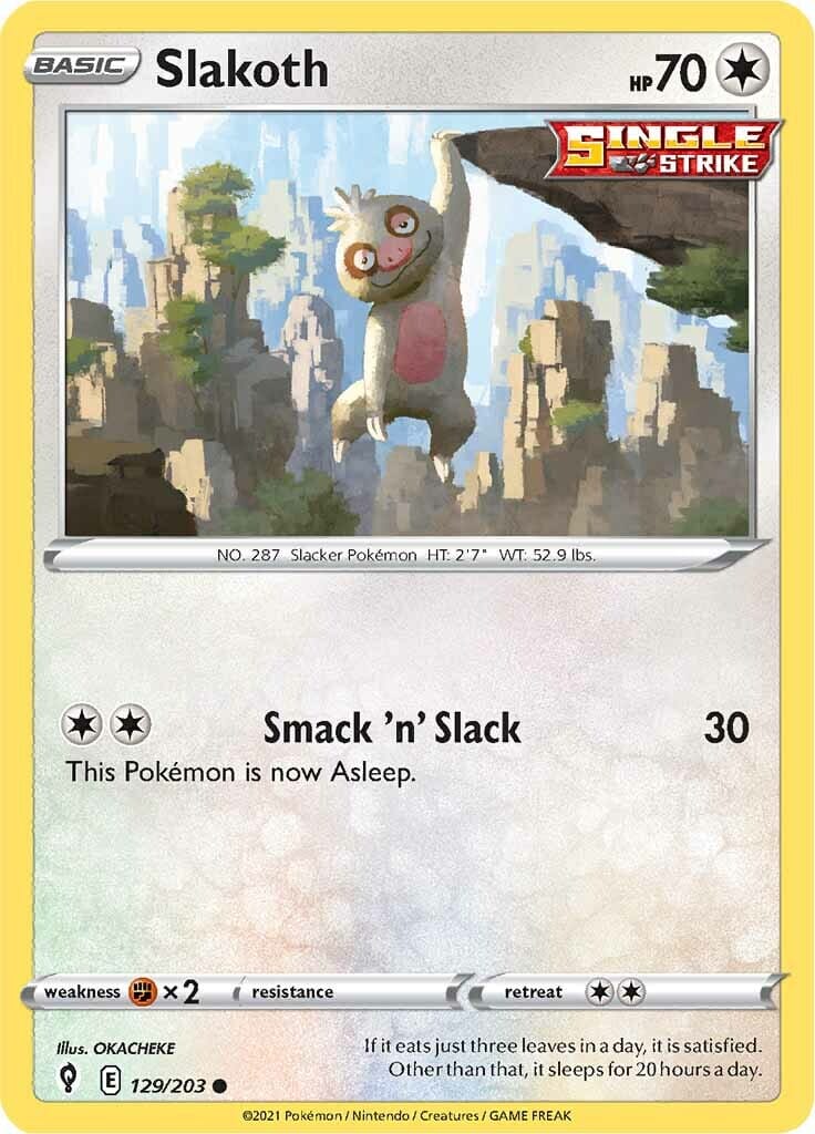 Slakoth (129/203) [Sword & Shield: Evolving Skies] Pokemon Single Pokémon  | Multizone: Comics And Games