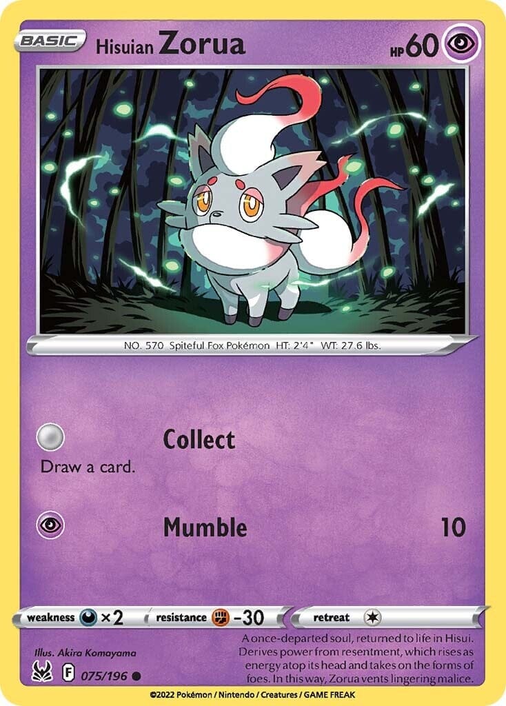 Hisuian Zorua (075/196) [Sword & Shield: Lost Origin] Pokemon Single Pokémon  | Multizone: Comics And Games