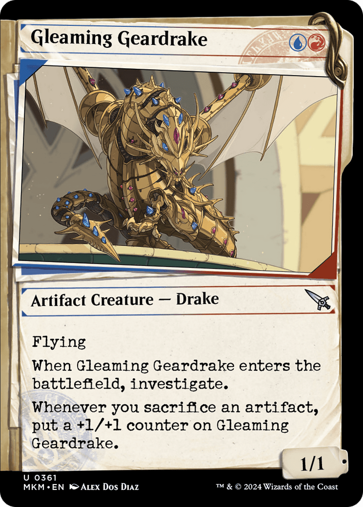 Gleaming Geardrake (Showcase) [Murders at Karlov Manor] MTG Single Magic: The Gathering  | Multizone: Comics And Games