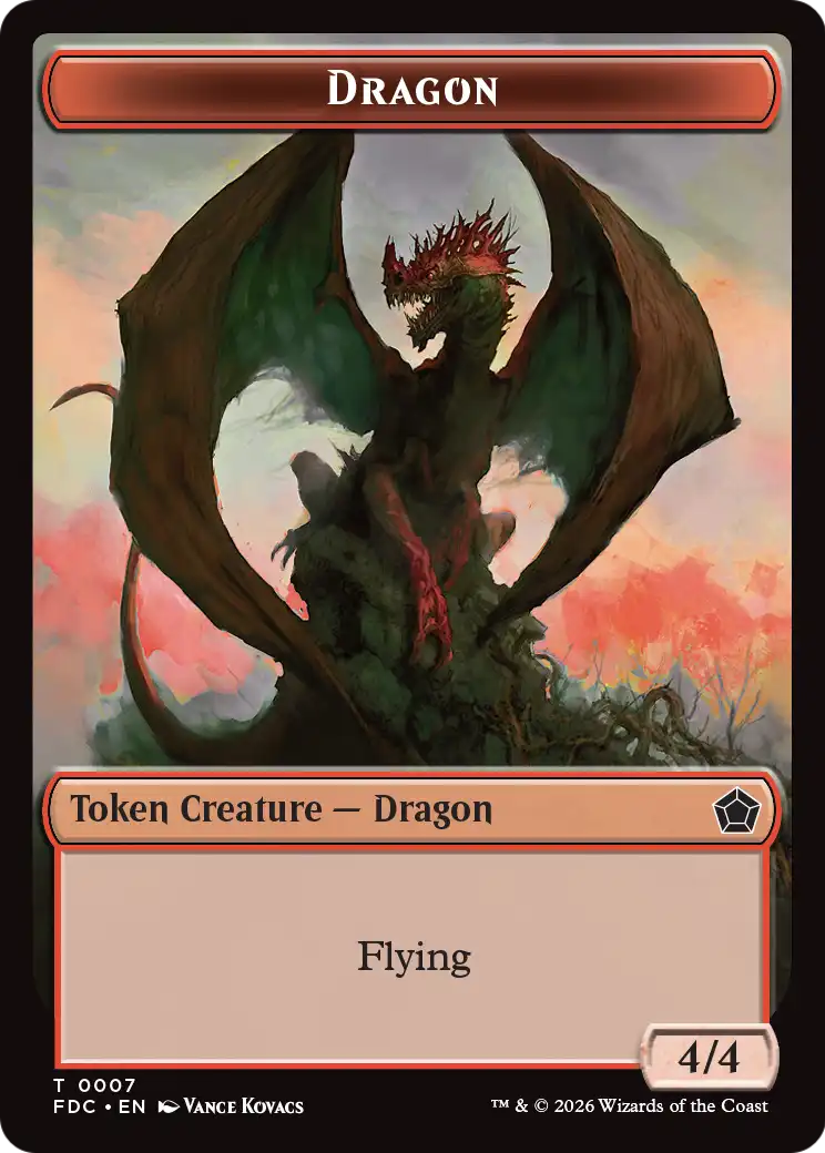 Dragon (0007) // Treasure Double-Sided Token [Foundations Commander Tokens] | Multizone: Comics And Games