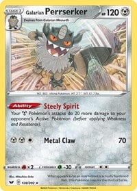 Galarian Perrserker (128/202) (Theme Deck Exclusive) [Sword & Shield: Base Set] Pokemon Single Pokémon  | Multizone: Comics And Games