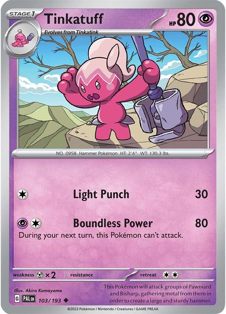 Tinkatuff (103/193) [Scarlet & Violet: Paldea Evolved] Pokemon Single Pokémon  | Multizone: Comics And Games
