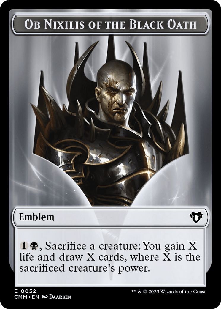 Clue // Ob Nixilis of the Black Oath Emblem Double-Sided Token [Commander Masters Tokens] MTG Single Magic: The Gathering  | Multizone: Comics And Games