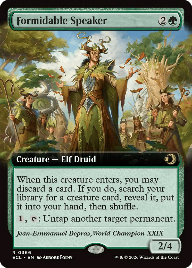 Formidable Speaker (Extended Art) [Lorwyn Eclipsed] MTG Single Magic: The Gathering  | Multizone: Comics And Games
