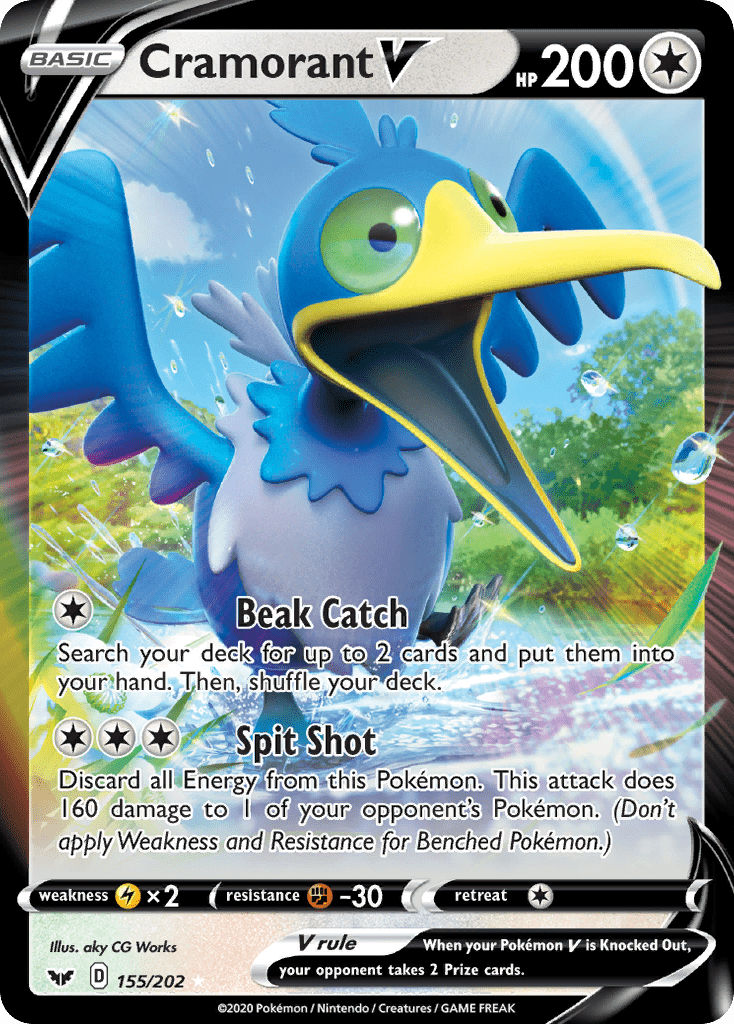 Cramorant V (155/202) [Sword & Shield: Base Set] Pokemon Single Pokémon  | Multizone: Comics And Games