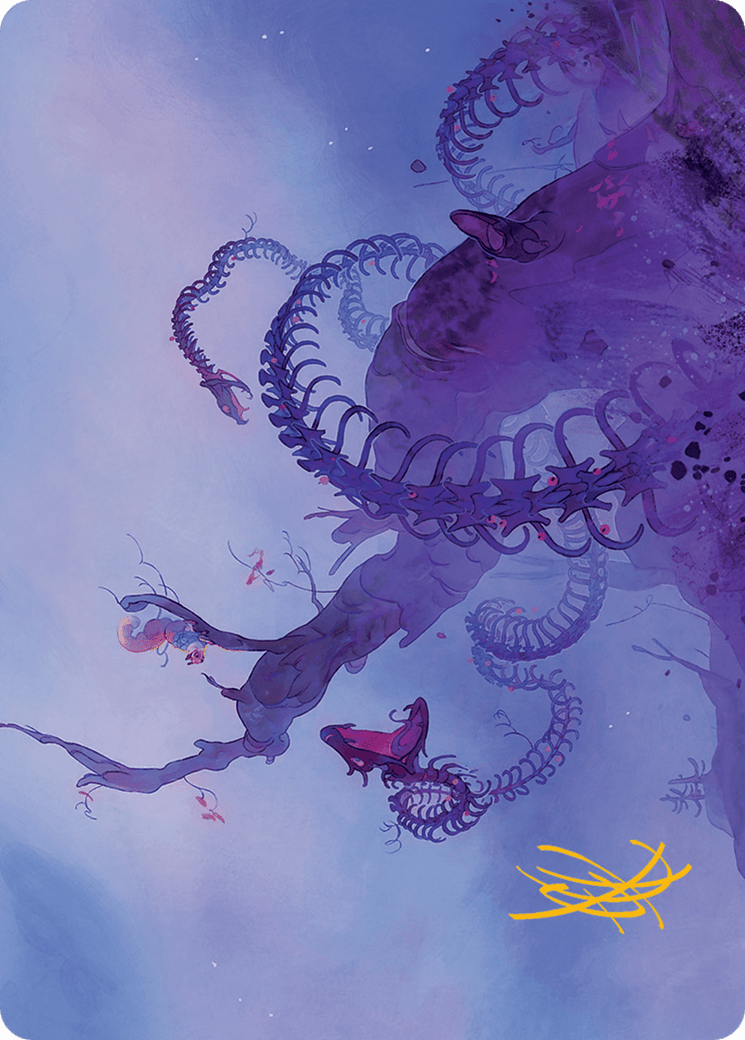 Coiling Rebirth Art Card (Gold-Stamped Signature) [Bloomburrow Art Series] MTG Single Magic: The Gathering  | Multizone: Comics And Games