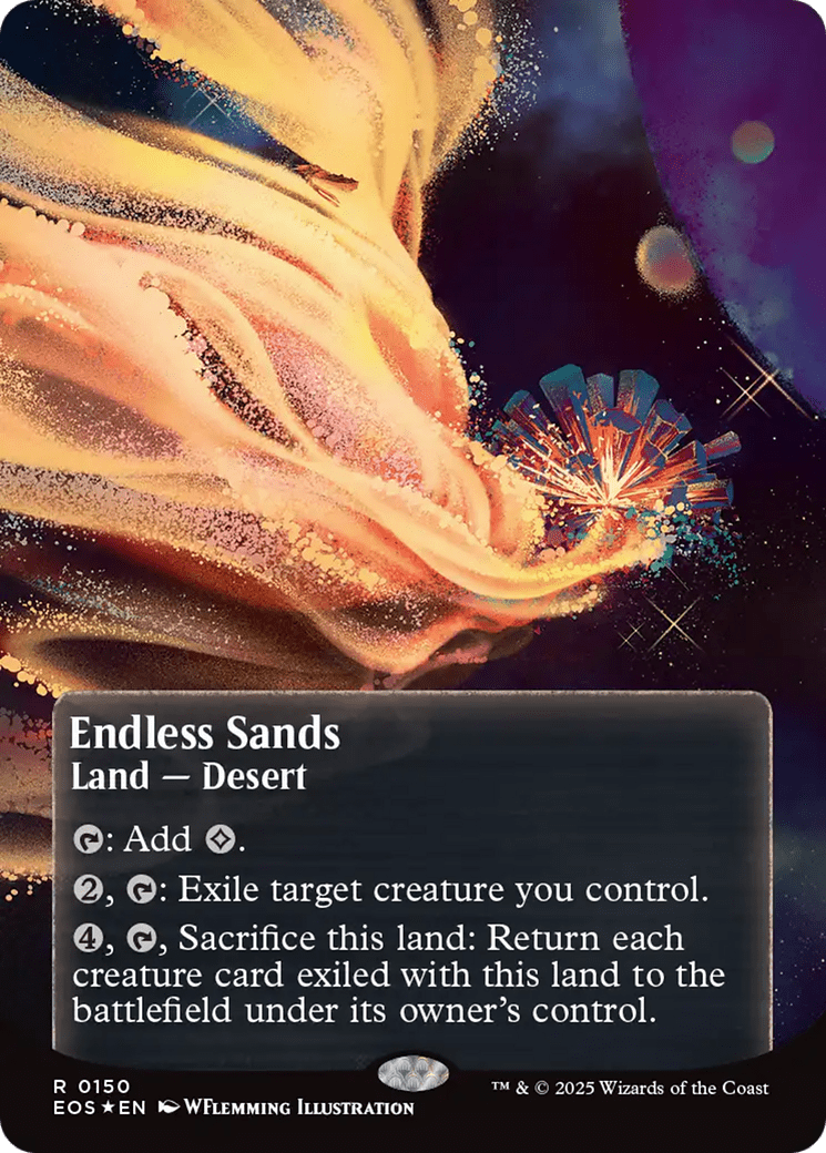 Endless Sands (0150) (Borderless) (Galaxy Foil) [Edge of Eternities: Stellar Sights] MTG Single Magic: The Gathering  | Multizone: Comics And Games