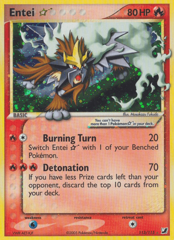 Entei Star (113/115) [EX: Unseen Forces] Pokemon Single Pokémon  | Multizone: Comics And Games
