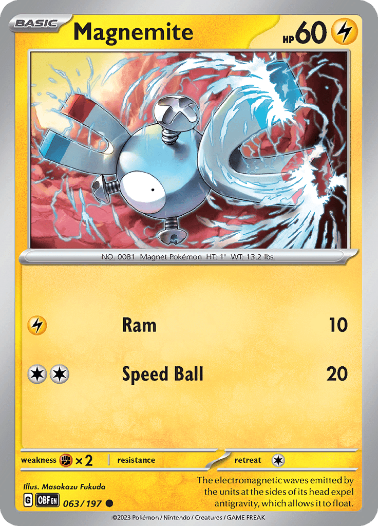 Magnemite (063/197) [Scarlet & Violet: Obsidian Flames] Pokemon Single Pokémon  | Multizone: Comics And Games