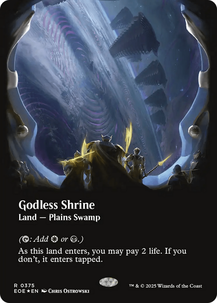 Godless Shrine (Borderless) (Galaxy Foil) [Edge of Eternities] MTG Single Magic: The Gathering  | Multizone: Comics And Games