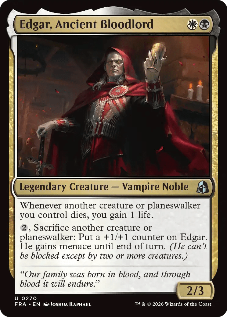 Edgar, Ancient Bloodlord [Reality Fracture] MTG Single Magic: The Gathering  | Multizone: Comics And Games
