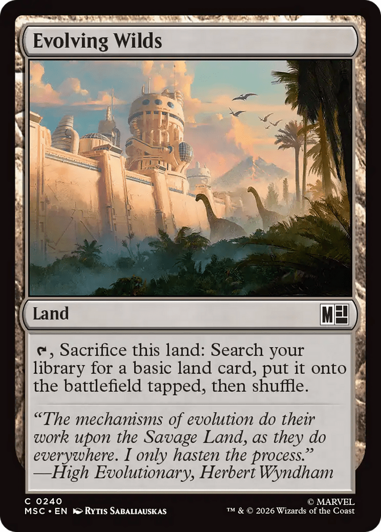Evolving Wilds (Surge Foil) [Marvel Super Heroes Commander] MTG Single Magic: The Gathering  | Multizone: Comics And Games