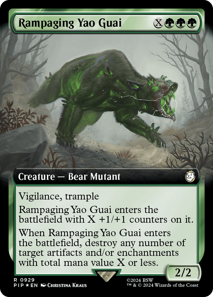 Rampaging Yao Guai (Extended Art) (Surge Foil) [Fallout] MTG Single Magic: The Gathering  | Multizone: Comics And Games