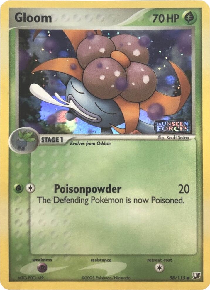 Gloom (58/115) (Stamped) [EX: Unseen Forces] Pokemon Single Pokémon  | Multizone: Comics And Games