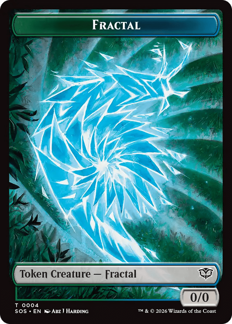 Beast // Fractal (0004) Double-Sided Token [Secrets of Strixhaven Commander Tokens] MTG Single Magic: The Gathering  | Multizone: Comics And Games