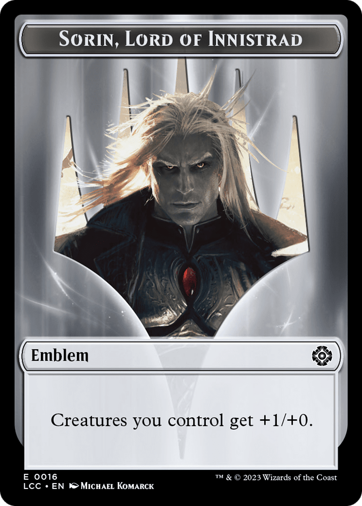 Emblem - Sorin, Lord of Innistrad // Vampire (0004) Double-Sided Token [The Lost Caverns of Ixalan Commander Tokens] MTG Single Magic: The Gathering  | Multizone: Comics And Games