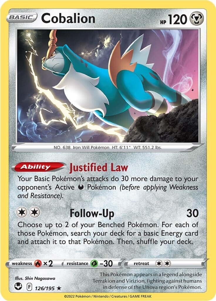 Cobalion (126/195) [Sword & Shield: Silver Tempest] Pokemon Single Pokémon  | Multizone: Comics And Games