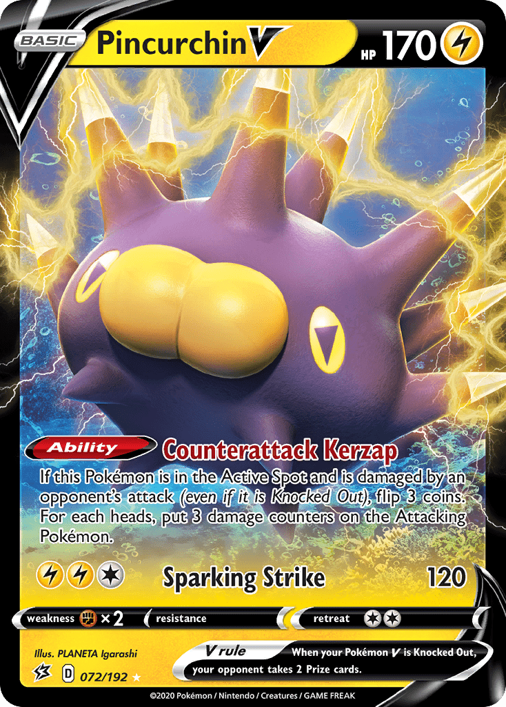 Pincurchin V (072/192) [Sword & Shield: Rebel Clash] Pokemon Single Pokémon  | Multizone: Comics And Games