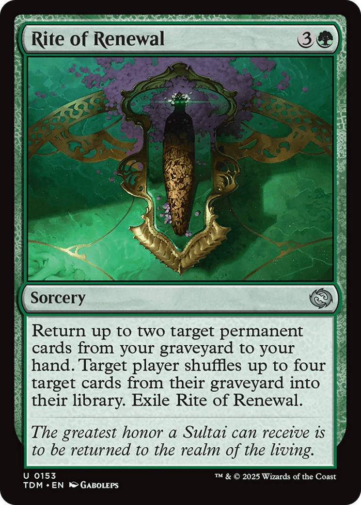 Rite of Renewal [Tarkir: Dragonstorm] MTG Single Magic: The Gathering  | Multizone: Comics And Games