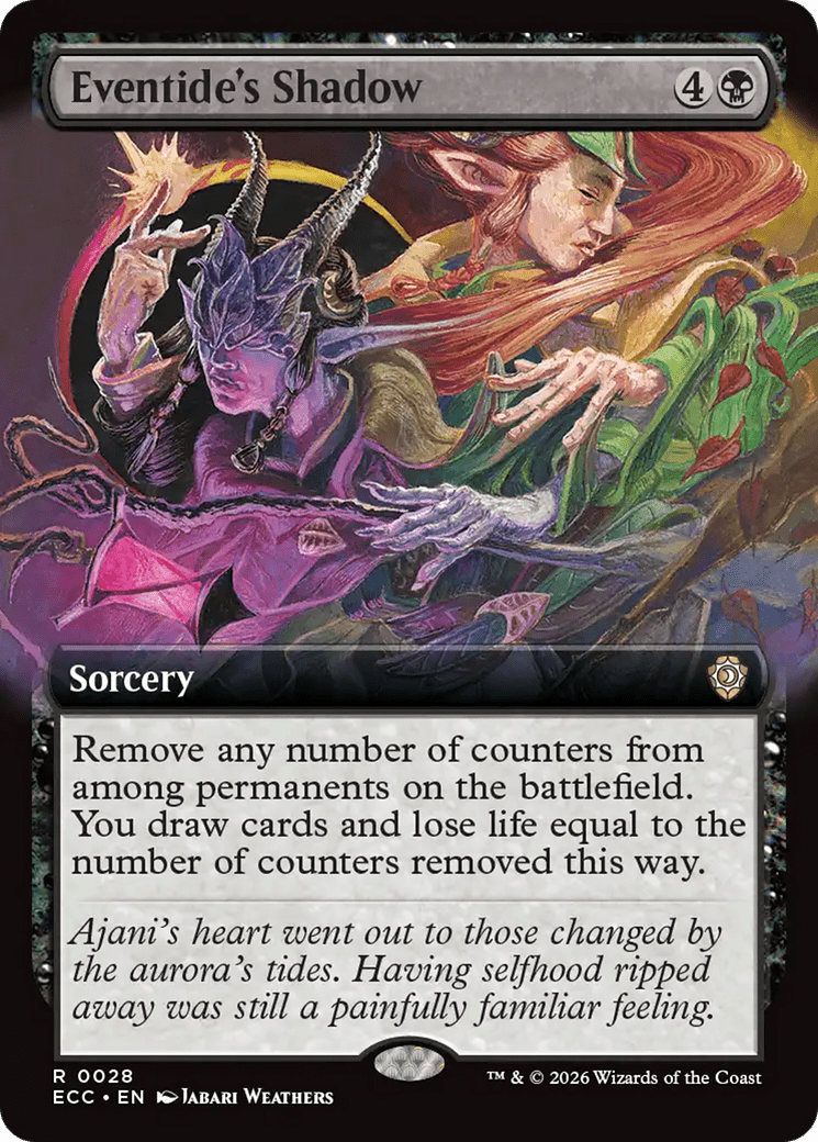 Eventide's Shadow (Extended Art) [Lorwyn Eclipsed Commander] MTG Single Magic: The Gathering  | Multizone: Comics And Games