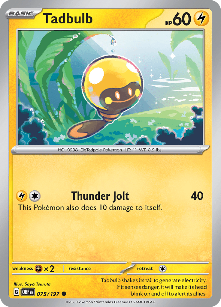 Tadbulb (075/197) [Scarlet & Violet: Obsidian Flames] Pokemon Single Pokémon  | Multizone: Comics And Games