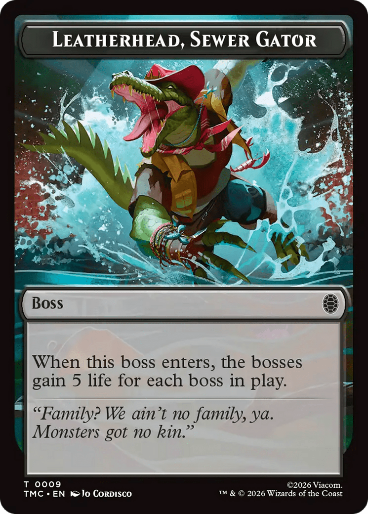 Leatherhead, Sewer Gator [Teenage Mutant Ninja Turtles Commander Tokens] MTG Single Magic: The Gathering  | Multizone: Comics And Games