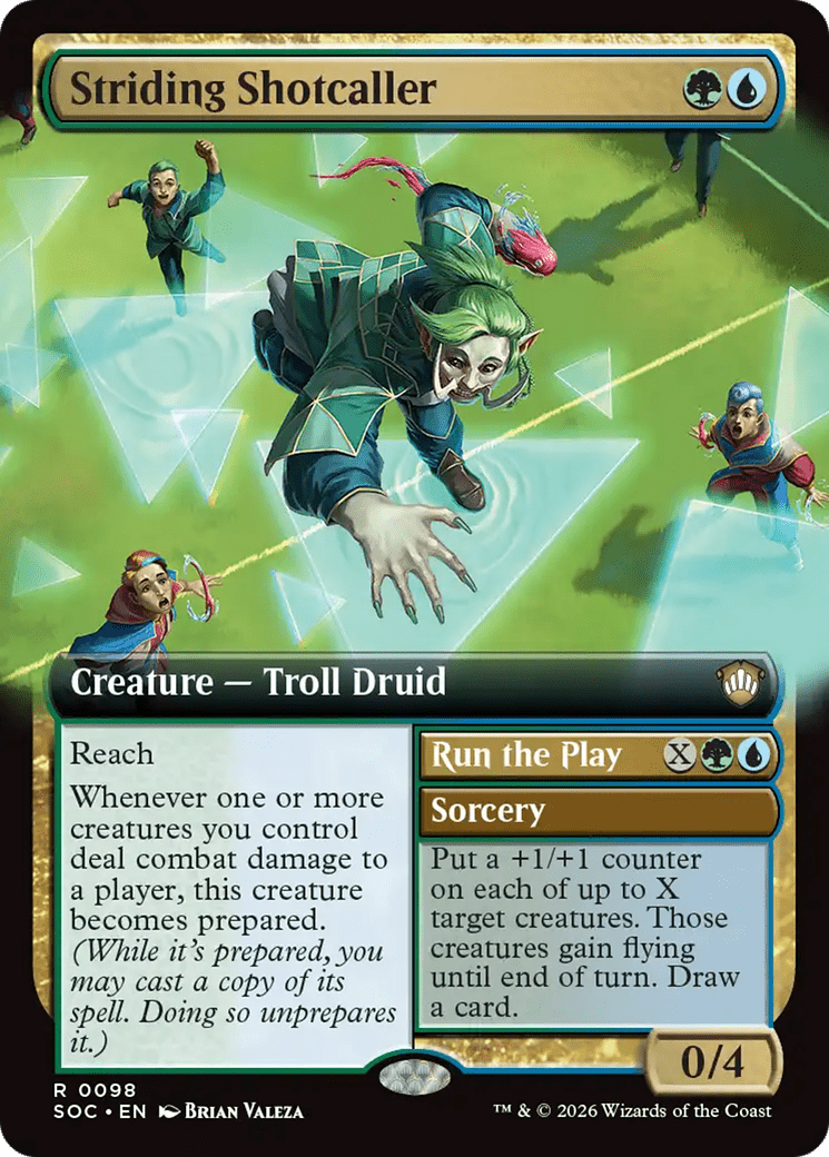 Striding Shotcaller (Extended Art) [Secrets of Strixhaven Commander] MTG Single Magic: The Gathering  | Multizone: Comics And Games