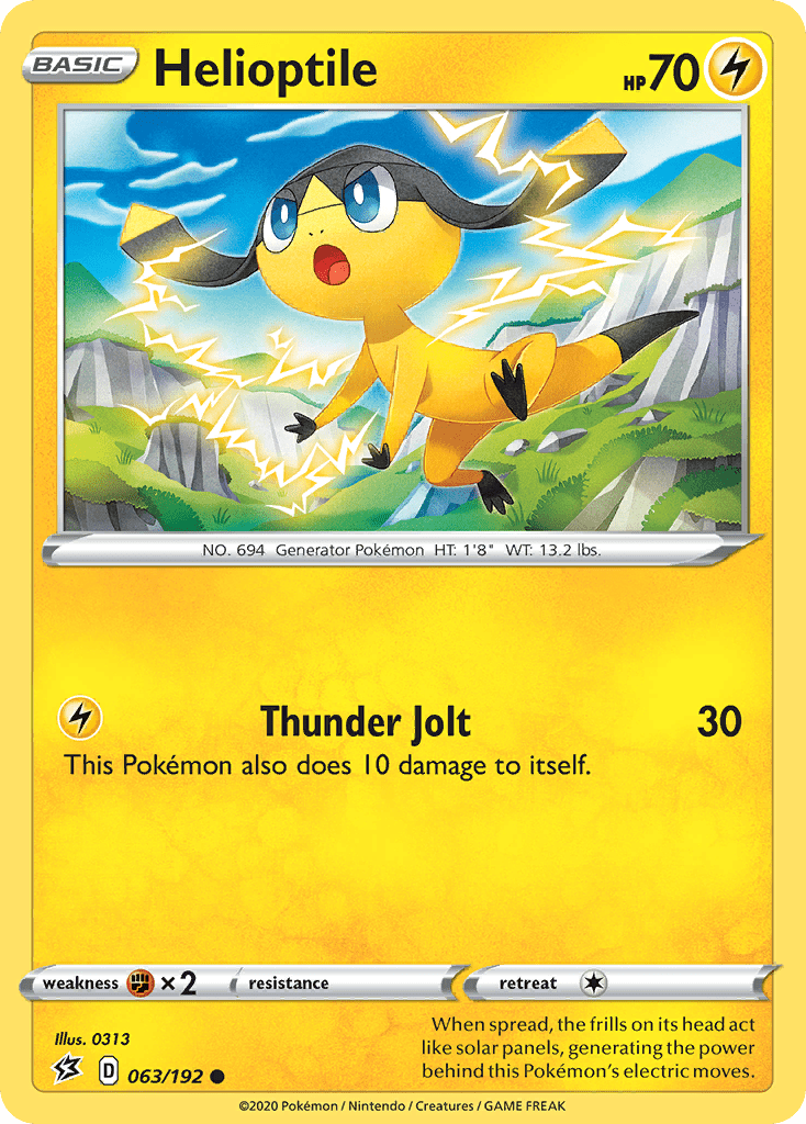 Helioptile (063/192) [Sword & Shield: Rebel Clash] Pokemon Single Pokémon  | Multizone: Comics And Games