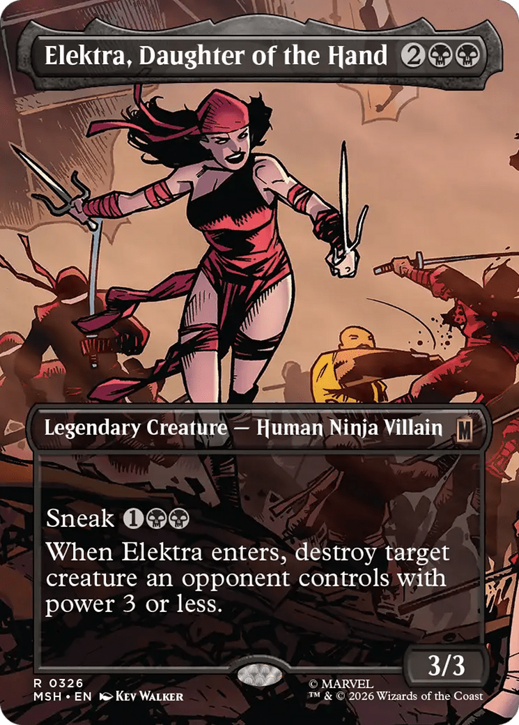 Elektra, Daughter of the Hand (Borderless) [Marvel Super Heroes] MTG Single Magic: The Gathering  | Multizone: Comics And Games